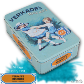 Boîte à Biscuits Verkade Vintage avec Enfants Jouant – Design Rétro Néerlandais
