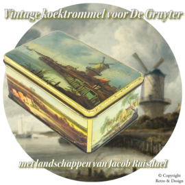 Vintage Koektrommel van De Gruyter met Landschappen van Jacob Ruisdael