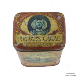 Boîte de Cacao Sickesz – Boîte en Métal Jugendstil avec Paysage Hollandais (1900-1920)