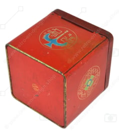 Cube en étain vintage pour thé Lotus - Van Nelle's Special China Melange
