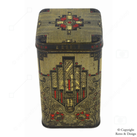 Boîte de rangement carrée pour thé au design Art Déco emblématique (1920-1939)