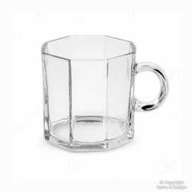 Vintage helder glazen koffie- of theekopje van Luminarc / Arcoroc France – Octime Clear