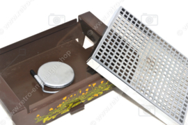 Vintage Brabantia warming plate or rechaud, 1 burner with candle holder, model "Buttercups"