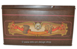 Gran caja de lata de puros vintage de Hofnar para Wilde Havana