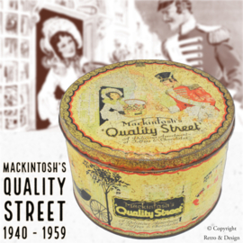 "Tijdloze Elegantie - Vintage Mackintosh's Quality Street Snoeptrommel uit de Jaren 1940-1959!"