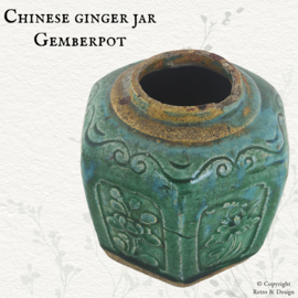 Jarre de Gingembre Chinoise Ancienne – Terre Cuite Verte Unique
