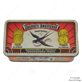 Nostalgic Vintage Matchbox Tin from Zwaluw "Säkerhets Tändstickor" (1970-1980)