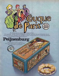 Pastel de Peijnenburg vintage o lata de pan de jengibre para Couque de Paris con imágenes de París