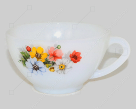 Vintage cup and saucer with pattern "Anemones" by Arcopal France