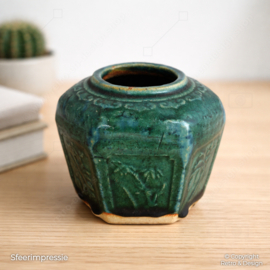 Antique Shiwan Ginger Jar – Green Glazed Chinese Pottery (c. 1900)
