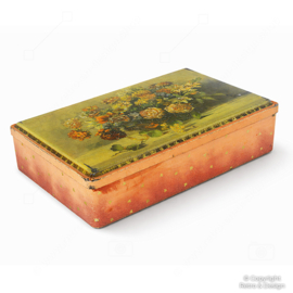 Lata Vintage Van Melle’s Floral – Caja Holandesa Rosa Salmón – Coffret Hollandais