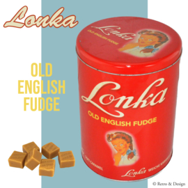 🍬 Rote Retro-Dose von Lonka für Softkaramell 🍬