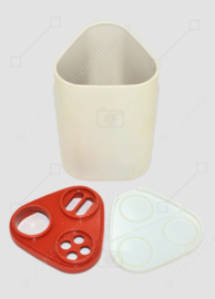 Tupperware "pour N serve" in red-brown and white- pourer or spreader for sprinkles, parmesan cheese and more...