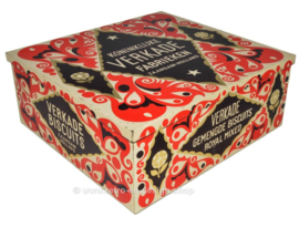 Reproduction of the original square Verkade store tin Royal Mixed with paper wrap from 1925