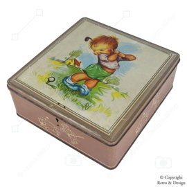 Vintage Van Melle Decorative Candy Tin from the 1950s - with Golfing Boy