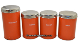 Vintage orange Brabantia bread bin and stock containers