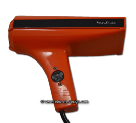 Vintage oranje jaren 70 haarföhn van Moulinex