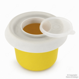Bol Mélangeur Vintage Tupperware avec Couvercle Anti-Éclaboussures – Jaune / Blanc