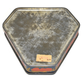 Vintage triangular toffee tin for Mackintosh's De Luxe Favorites