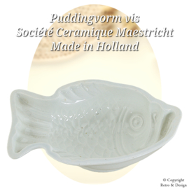 Moule à Pouding en Faïence Blanche en Forme de Poisson – Société Céramique Maastricht