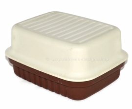 Vintage Tupperware kaasdoos Kornuit in bruin en wit