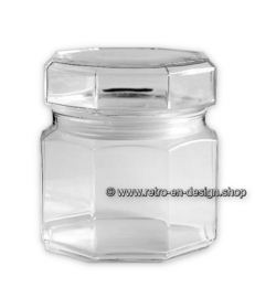 Glass storage jar with lid by Arcoroc France, Luminarc Octime
