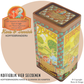 Uniek Vintage Koffieblik: Kanis & Gunnink Jaargetijden!