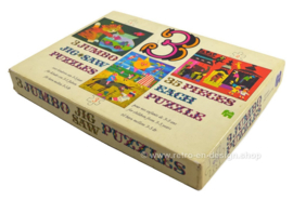 Box mit drei Vintage-Jumbo-Puzzles