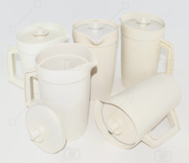 Jarra Vintage Tupperware blanco crema con tapa