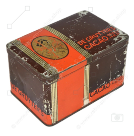 Vintage tin for orange brand (Oranjemerk) cocoa made by De Gruyter