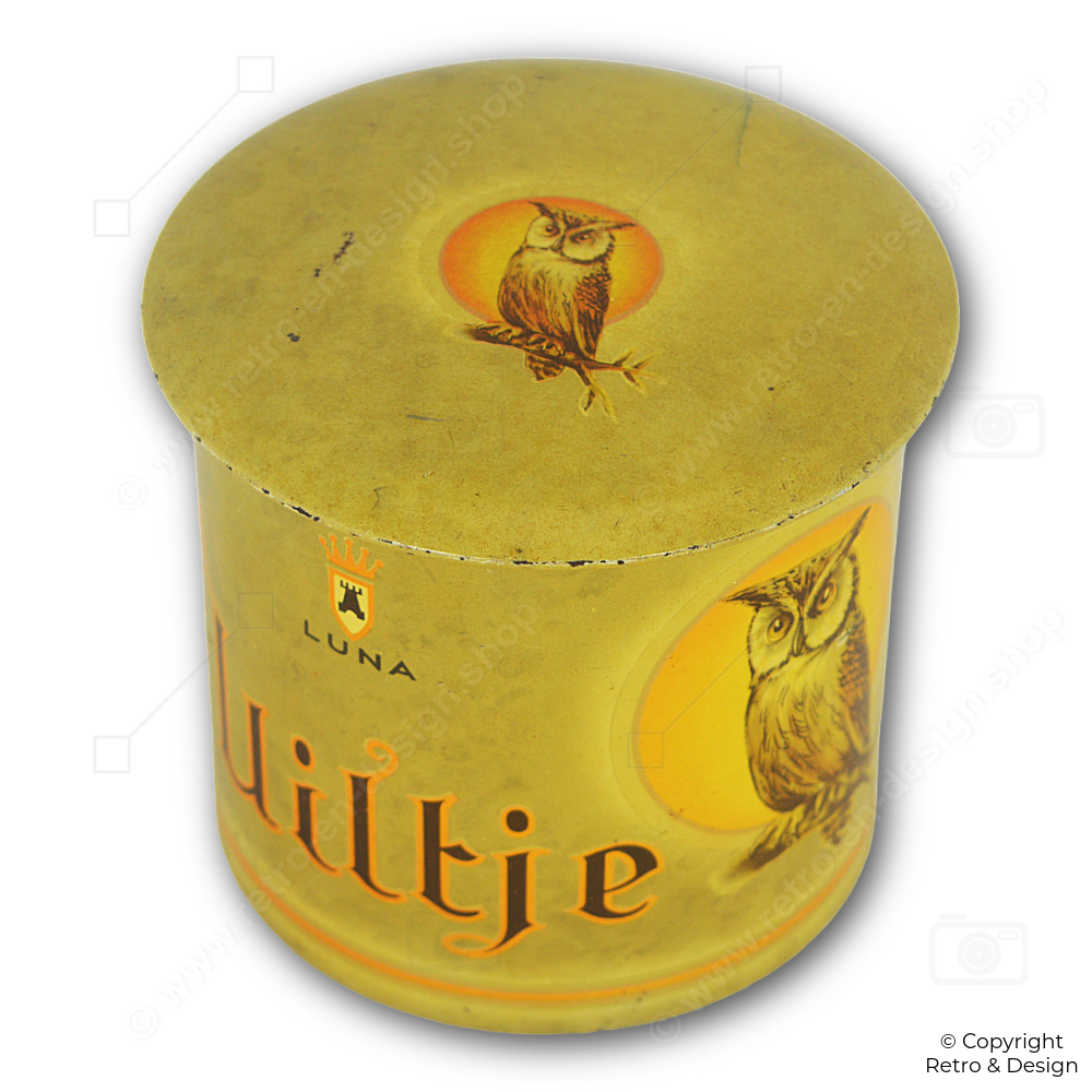 Caja de Lata para Puros Vintage Luna Uiltje La Bolsa Kampen (1960–1965)