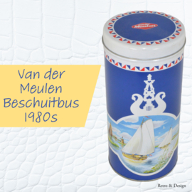 Boîte à biscuits vintage par Van der Meulen, décor printemps / été