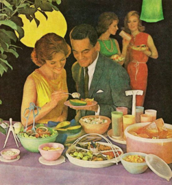 Tupperware Vintage "Susan" Plat à Partys – 6 Compartiments, avec Poignée et Couvercle (Ø 33 cm)