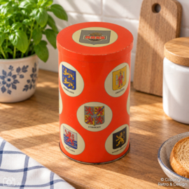 Boîte vintage ARKS pour biscottes – Orange – Armoiries des 11 provinces néerlandaises