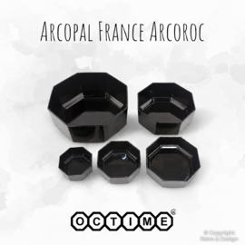 Five-piece set of Arcoroc Octime dishes/bowls. Fruit bowl, salad bowl, breakfast bowl, dessert bowl and peanut bowl