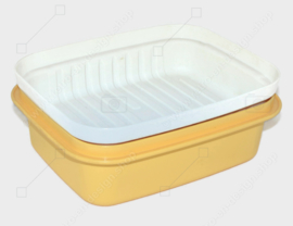 Vintage Tupperware Cracker o Sandwich Server en amarillo / blanco