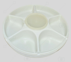 Vintage Tupperware divided serving center - Grote snackschaal, serveerschaal of hapjesschaal