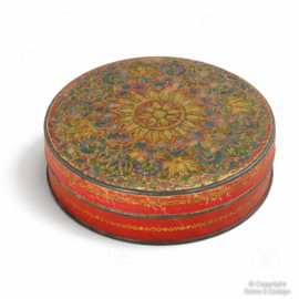 Lata de Bombones Droste Vintage – Relieve Floral – Roja y Dorada – Holanda