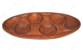 Vintage handmade wooden design bowl by Laur Jensen for Odense Dänemark