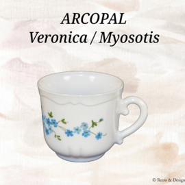 Kaffeetasse Arcopal France mit Dekor Veronica / Myosotis