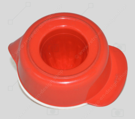 Vintage plastic jaren 70 handcitruspers van Emsa in rood met wit