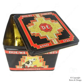 Experience the Charm of this Classic Storage Tin: A Stunning Square Tin by Douwe Egberts!