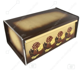 Boîte à pain Brabantia vintage avec décor Batique, motif floral en beige et marron