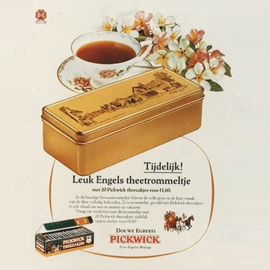 Nostalgische Douwe Egberts / Pickwick Teedose – Vintage-Aufbewahrung aus den 1950er–1980er Jahren