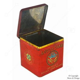 Cubo de Hojalata Vintage para Té Lotus - Van Nelle's Speciale China Melange