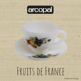 Tasse à café et soucoupe, Arcopal Fruits de France
