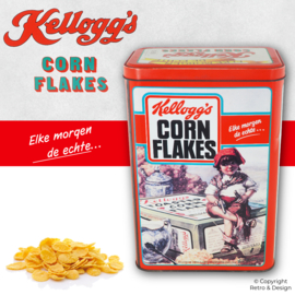 Boîte de Céréales Vintage Kellogg’s Cornflakes (1989) – Boîte Rétro Rouge, Collector