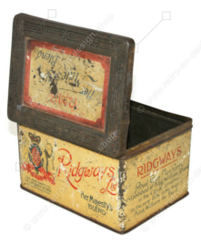 Lata de té inglés vintage de Ridgways Ltd, HMB Her Majestys Blend