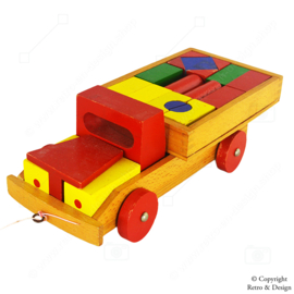 Siso Wooden Toy Truck with Building Blocks