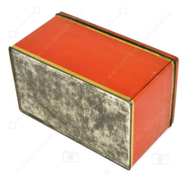 Boîte orange vintage avec passepoil doré pour biscotte